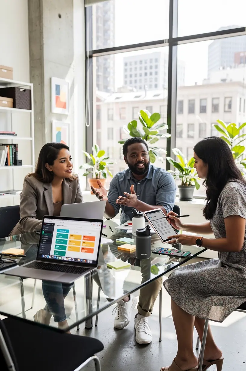 Person using a smartphone to manage smart home devices with a clear interface showing connected appliances.
